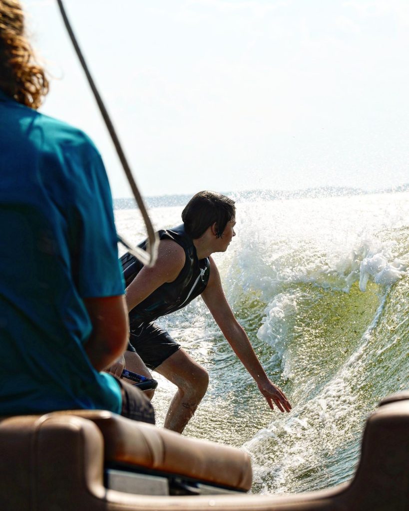 teen that is wakeboarding in long island