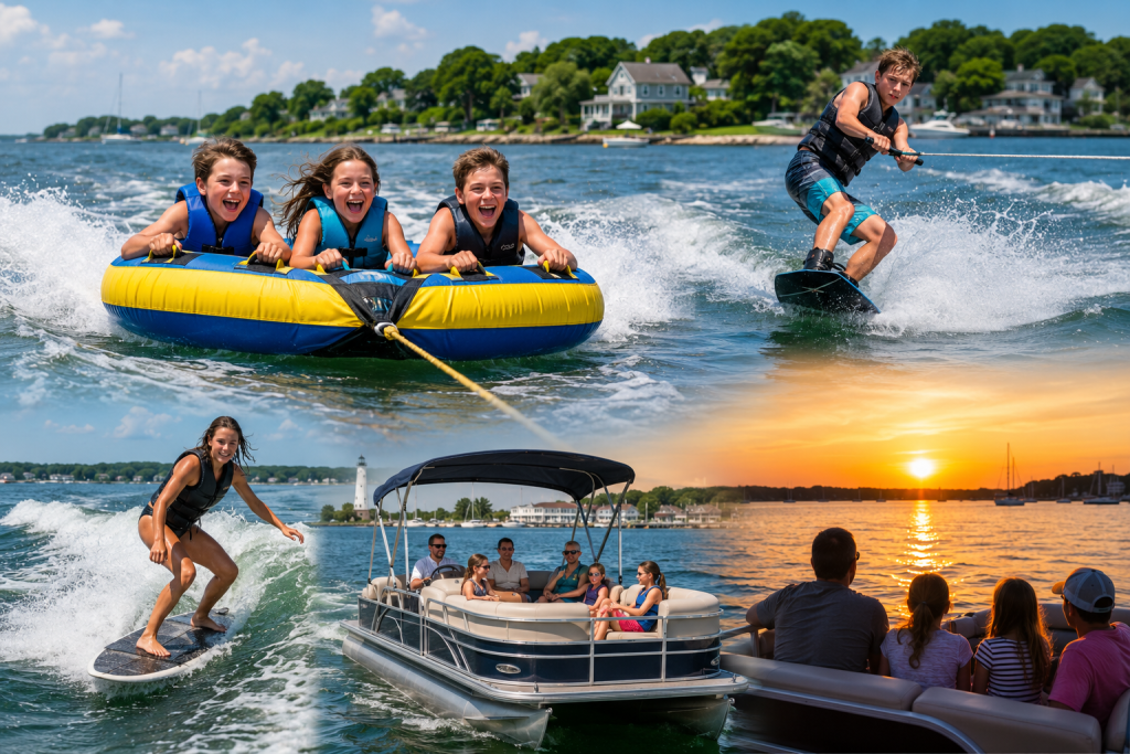 Water Tubing on Huntington Bay
